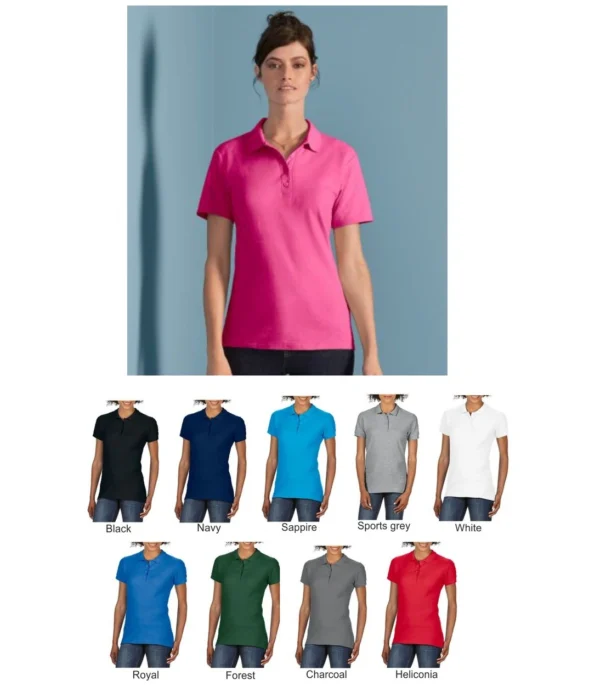 Gildan GD75 Ladies Softv Style Double Pique Polo Shirt